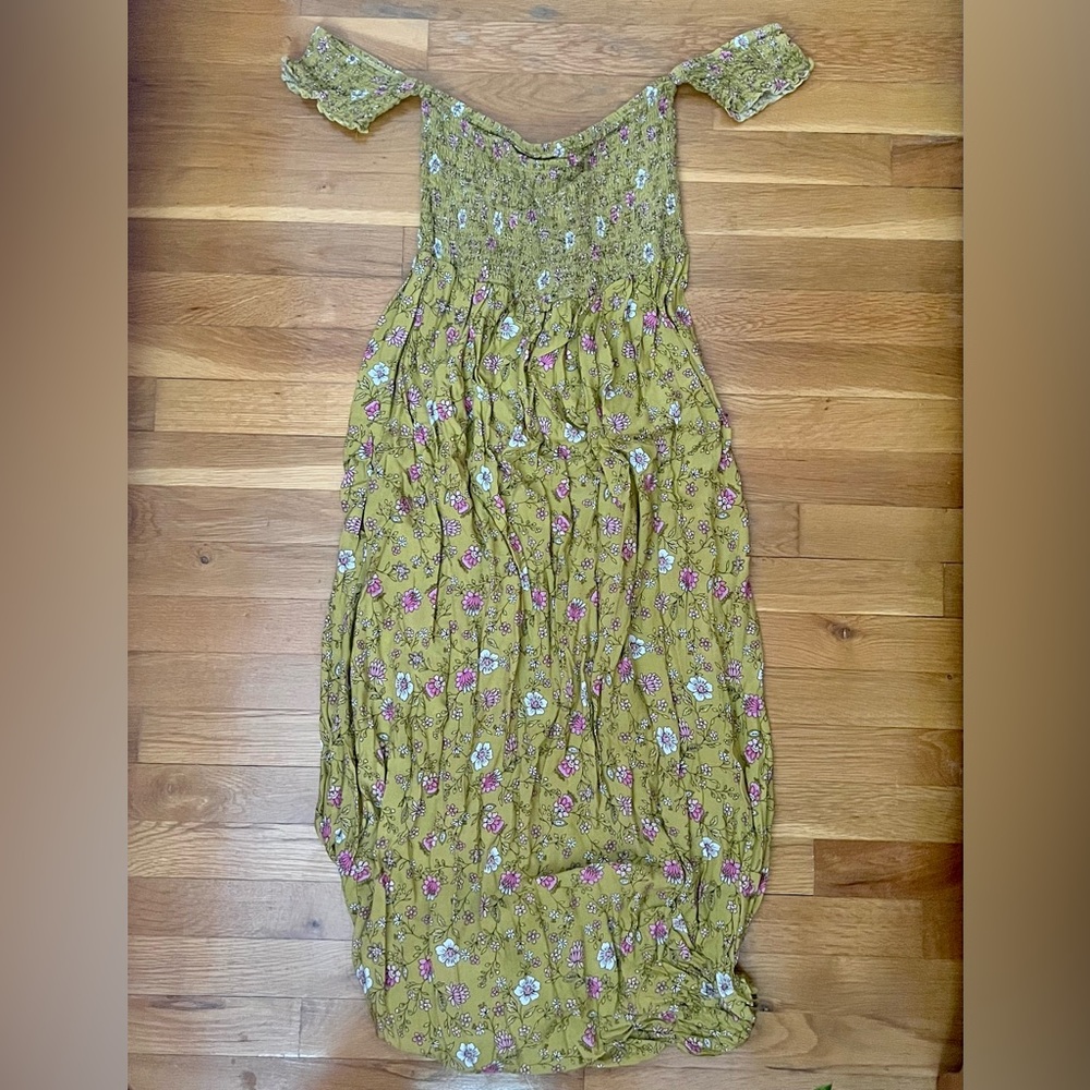 Boho floral print maxi dress